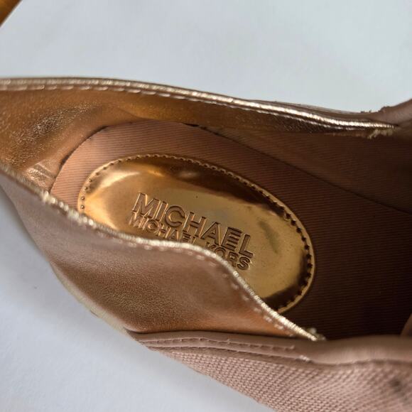 Michael Michael Kors Pink Canvas Espadrille Sneakers Lace Up Womens Size 9M - Picture 7 of 14